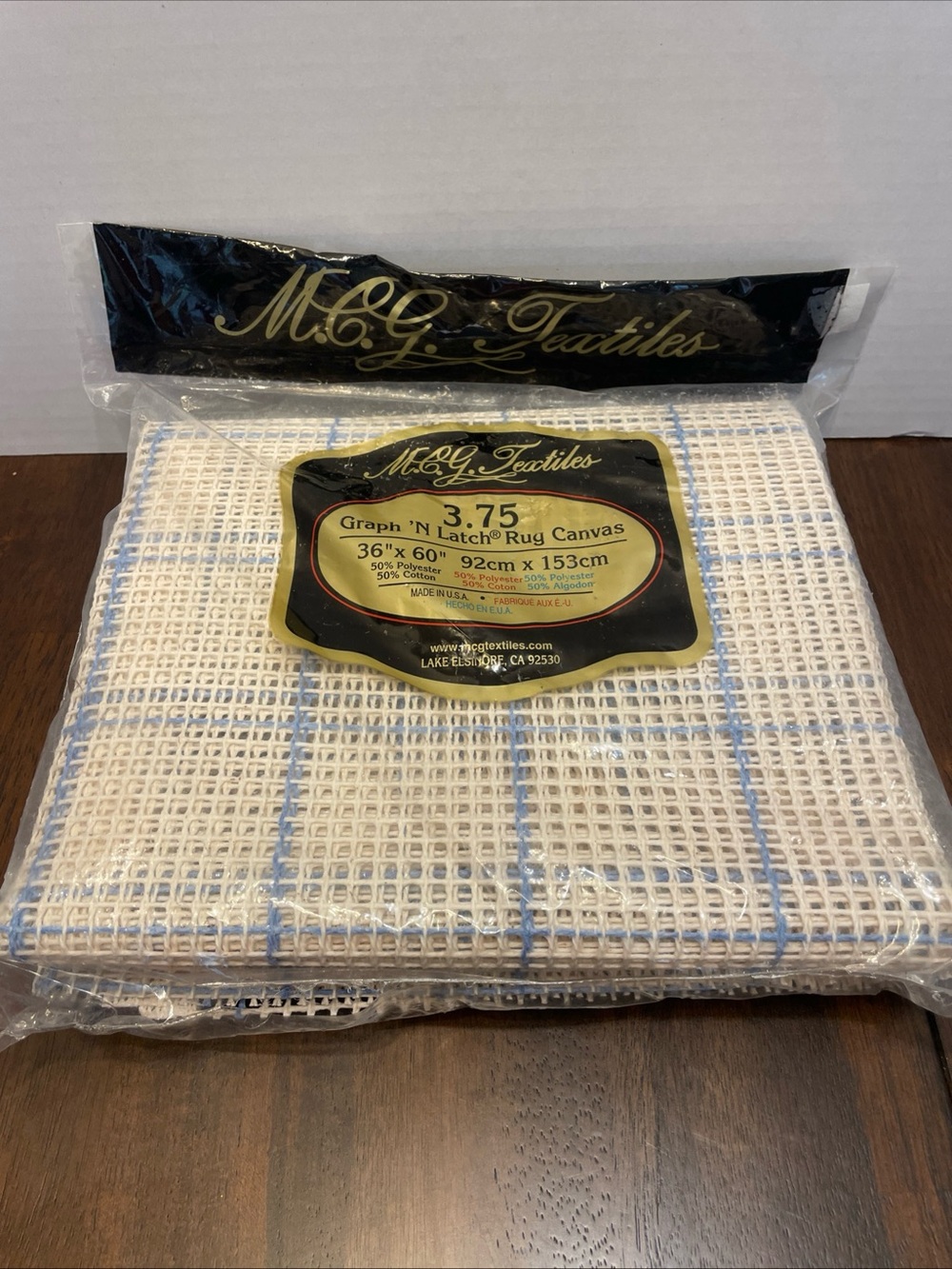 MCG Textiles 3.75 Graph 'N Latch Hook Rug Canvas 36" x 60" New Made in USA